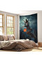 Flying Witch and Pumpkin with Broom Halloween Helloven Wall Cloth - Carpet -6175 - 7