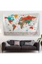 Turkish Country Flag Educational Capital Detailed Atlas World Map Wall Cover-carpet 3858