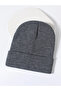 Gray Unisex Folded Knitwear Flat Beret