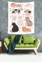 Cute Cats Stain Resistant Fabric Wall Cover Wall Carpet Tapestry - 2