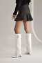 Love Dressed White Matte 10 cm Women's Boots, Heeled Boots - 7