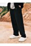 Men's Black Baggy 2 Thread Oversize Straight Leg Sweatpants - 2