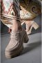 Enyfsera Women's Loafer0012507 Beige Suede - 4