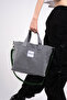 M Bag Women's Gray Waxed Canvas Antique Bag Green Shoulder Strap Tote Bag Handbag - 2
