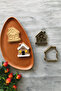 Gold Snowflake House Dough Shaper / Cookie Mold / Ceramic Mold / 7x8 Cm