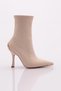 Women's Heeled Boots Beige Stretch 32353568