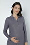 Smoked Cotton Fittil Knitted Fabric Maternity and Maternity Long Sleeve Nightgown - 5