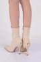 Women's Heeled Boots Beige Stretch 32353568 - 5