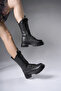 Tuilinnel Women's Below the Knee Boots 00121402 Black Skin - 5