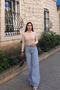 Sera Women's Wide Leg Jeans Blue Loose High Waist Lycra Palazzo Jeans - 5