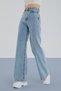 Sarah Women's Jeans Light Blue Loose Wide Leg High Waist Lycra Palazzo Jeans - 2