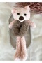 Pink Color Brown Plush Detailed Teddy Bear Figure Bagel Buckle - 2