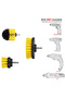 Set of 3 Bathroom Bathtub Shower Cabin Car Tire Seat Washing Cleaning Brush Attachable to Drill Bit - 4
