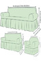 Bürümcük Elastic Sofa Cover Lycra Sofa Cover Two 3 Pieces Two Single Sofa Bed Cover - 4