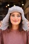 Women's Fur Plush Hat with Headphones RKŞ-04 Gray - 6