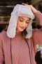 Women's Fur Plush Hat with Headphones RKŞ-04 Gray - 5
