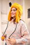 Women's Fur Plush Hat with Headphones RKŞ-04 Mustard - 2