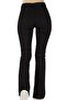 - Women's Black High-Waisted Flared Linen Pants - 5