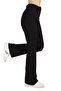 - Women's Black High-Waisted Flared Linen Pants - 2