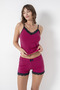 Cotton Thin Straps Lace Shorts Women's Pajama Set 8250-1 - 3
