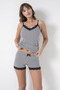 Cotton Thin Straps Lace Shorts Women's Pajama Set 8250-1 - 4