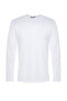 Beyaz Regular/Normal Kesim Uzun Kollu %100 Pamuk Tok Kumaş T-shirt TMNAW21TS0208 - 9