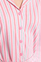 Pembe %100 Pamuklu Çizgili Gömlek-Pantolon Örme Pijama Takımı THMAW24PT00144 - 5