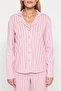 Pembe %100 Pamuklu Çizgili Gömlek-Pantolon Örme Pijama Takımı THMAW24PT00144 - 4