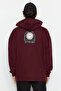 Brown Oversize/Wide Cut Mystic Printed Fleece Inside/Warm Sweatshirt Tmnaw24Sw00150 - 5