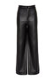 Siyah Suni Deri Wide Leg Cep Detaylı Örme Pantolon TWOAW24PL00103 - 7