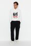 Siyah Oversize/Geniş Kesim Kargo Cepli Jogger Bol Eşofman Altı TMNAW24EA00016 - 2