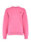 Pembe Kalın İçi Polarlı Göğüs ve Sırt Kabartma Baskılı Oversize Örme Sweatshirt TWOAW24SW00226 - 7