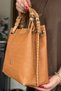 ASL Large Size Knitted Detailed Casual Cut Crossbody Women's Shoulder Bag 4031 Brown - 3