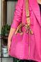 Large Size Knitted Detailed Casual Cut Crossbody Women's Shoulder Bag 4031 Fuchsia - 4