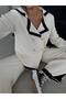 Women's Gold Button Detailed Cardigan and Palazzo Trousers Top and Bottom Knitwear Set - 5