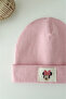 Pink Beret with Rib Label - 3