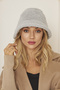 Gray Women's Plush Bucket Model Fisherman Bucket Hat Winter Hat - 2