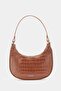 Women's Tan Crocodile Oval Shoulder Bag 240