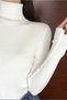 Unisex White Cotton Turtleneck Slimfit Turtleneck Sweater - 2