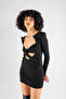 Low-cut Black Mini Dress - 3
