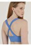 Women's Blue Color Cross Back Detailed Crop Top - 2