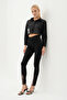 Women's Black Color Detailed Lycra Fabric Slim Fit Denim - 5