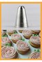 Stainless Steel Cream Piping Bag Tip (whipping Cap) 1 Piece + 4 Piping Bags - 2