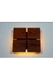 Led Sconce Natural Wood Square Rustic Living Room Wall Sconce Log Sconce 220V - 3
