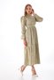 Green Hijab Dress with Rubber Detail on the Ankles - 7