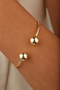 Lulu Gold Heeled Cuff Bracelet, Gold - 5