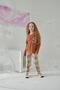 Brick Colored Girl's Long Sleeve Pajamas Set - C8T5N6O5