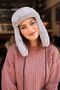 Women's Fur Plush Hat with Headphones RKŞ-04 Gray - 4