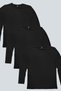 Women's Black Plain Long Sleeve Relax Fit T-Shirt 3-Pack Eco Package