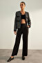 Black Premium Straight/Straight Cut Woven Fabric Pants Twoaw24Pl00090
